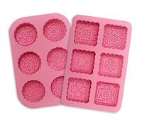Amison 2 stampi in silicone per sapone, 6 stampi per cuocere nel forno