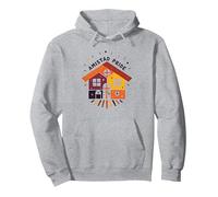 Amistad Pride: Celebrazione della casa Colorata Felpa con Cappuccio, Unisex per Adulti, Grigio Melange, L