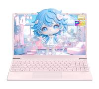 Amita PC portatile 14" rosa pastello, schermo FHD IPS 1920×1080, processore N5095, 16 GB RAM, SSD M.2, telaio metallico leggero, WiFi a doppia banda, HDMI Mini (GB, 8, GB, 256)