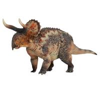 AMITD 1:35 Scale Nasutoceratops Figure Cretaceous Ceratopsidae PVC Animal Model Collection Static Simulation Wonderful Decoration Dinosaur Set Realistic Gift for Adult (Brown)