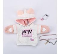 AMITD 1/6, 1/4,1/3 BJD Doll Clothes Cute Cat Sweater Jacket for Big 1/6, Yosd, 30 cm/45 cm/60 cm Dolls Clothing BJD SD Doll Accessories (White Pink, 1/4)
