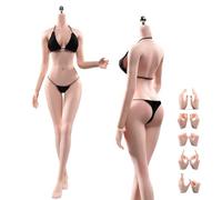 AMITD 1/6 scala corpo femminile, 12 pollici super lisce, senza cuciture, con trucco, sottile, senza piedini rimovibili, figura in miniatura (pelle chiara)