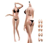 AMITD 1/6 scala corpo femminile, 12 pollici, super lisce, senza cuciture, con trucco, sottile, senza piedini rimovibili, figura in miniatura (pelle normale)