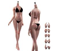 AMITD 1/6 scala corpo femminile, 12 pollici super lisce, senza cuciture, con trucco, sottile, senza piedini rimovibili, figura in miniatura (pelle suntan)