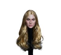 AMITD 1/6 Scala Femminile Scultura della testa, Bellezza Ragazza Russa Suntan Pelle Capelli Piante Testa per 12 Pollice Femminile Soldato Action Figure Corpo Collezione (Capelli biondi)