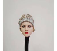 AMITD 1/6 Scultura della testa femminile, Beauty European Girl Plastic Hair Head Carved for 12inch PH TBL JO Soldier Action Figure Collection (N)