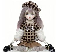 AMITD BJD Doll Kawaii Ball Joint Doll Handmade Makeup 11,8 pollici Collectible Cartoon Dress up Dolls Best Gift (W)