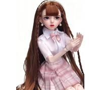 AMITD BJD Doll Kawaii Doll Move Joints Handmade Makeup Cute 24 pollici Collectible Cartoon Dress up Dolls Best Gift (C)