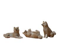 AMITD JXK 3 Pack Mini Shiba Inu Dog Figurine for Dashboard Decor Miniature Dog Cake Topper Gifts for Women Mom Birthday