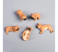 AMITD JXK 5 Pack Mini French Bulldog Dog Figurine for Dashboard Decor Bulldog Miniature Bulldog Cake Topper Gifts for Women Mom Birthday