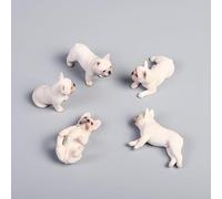 AMITD JXK 5 Pack Mini French Bulldog Dog Figurine for Dashboard Decor Bulldog Miniature Bulldog Cake Topper Gifts for Women Mom Birthday