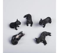 AMITD JXK 5 Pack Mini French Bulldog Dog Figurine for Dashboard Decor Bulldog Miniature Bulldog Cake Topper Gifts for Women Mom Birthday