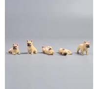 AMITD JXK 5 Pack Mini French Bulldog Dog Figurine for Dashboard Decor Bulldog Miniature Bulldog Cake Topper Gifts for Women Mom Birthday