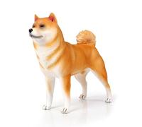 AMITD Large Shiba Inu Akita Dog Model Solid Simulation Animal Collector Hand-Made Ornaments Gift (Yellow)