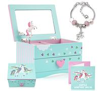 Amitié Lane Carillon portagioie a forma di unicorno per ragazze, regalo con unicorni per ragazze, carillon per 5 anni regalo di compleanno o età 6, 7, 8 anni, portagioie per bambini, decorazione per