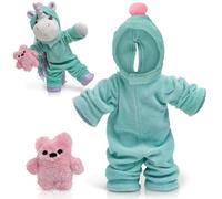 Amitié Lane Itsy Onesie Unicorno per il collo a letto con mini orsacchiotto, onesie unicorno rosa, regali per bambine da 6 a 8 anni