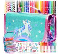 Amitié Lane Set di pennarelli profumati con astuccio a forma di unicorno, regalo perfetto per ragazze o per colorare arte e artigianato