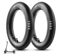 Amitor - 1 x camera d'aria rinforzata da 10 pollici, 10 x 2.0, per monopattino elettrico, camera d'aria di ricambio per passeggino da 10x2 pollici con valvola argentata angolare a 90°, spessore della