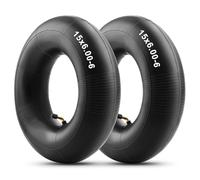 Amitor Camera d'Aria 15x6.00-6, Camera d'Aria in Gomma Butilica Spessa per Tosaerba, Camera d'Aria per Carrello con Valvola Curva, Pneumatico di Ricambio per Trattore da Giardino, 2PCS