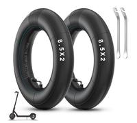 Amitor Camera d'Aria Monopattino 8 1/2 x 2 per Xiaomi Pro 2/M365/Pro/1S/Mi3, 8,5 Pollici Camera d'Aria 50/75-6.1 Rinforzata con Valvola 90° Argento, con Leve Smontagomme, Spessa e Durevole, 2PCS