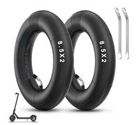 Amitor Camera d'Aria Monopattino 8 1/2 x 2 per Xiaomi Pro 2/M365/Pro/1S/Mi3, 8,5 Pollici Camera d'Aria 50/75-6.1 Rinforzata con Valvola 45° Argento, con Leve Smontagomme, Spessa e Durevole, 2PCS