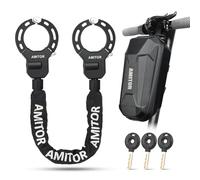 Amitor Serratura per scooter con chiave indistruttibile, ad alta sicurezza con borsa da 3 l, chiusura con chiusura a manetta con protezione in silicone, antifurto per bici e bicicletta