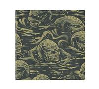 Amityville - Set di 6 tovaglioli di stoffa per Halloween, decorazioni per Halloween, per matrimoni, 50,8 x 50,8 cm, colore: verde