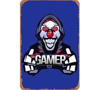 amiuayrta Joker Gamer ConceptFunny Funny Bar Pub Home Vintage Horror Classic Metal Movie Poster Targa in metallo 20,3 x 30,5 cm