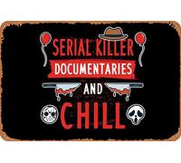 amiuayrta Targa in metallo con scritta "Serial Killer DocumentarieFunny Funny Bar Pub Home Vintage Horror Classic Metal Movie Poster Tin Sign 20,3 x 30,5 cm