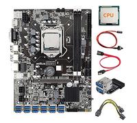 AMIUHOUN 12 GPU B75 BTC Mining Scheda Madre+CPU+ di Alimentazione+Adattatore USB3.0+ Interruttore 12X USB3.0 Slot LGA1155 DDR3 RAM SATA3.0