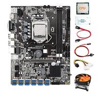 AMIUHOUN 12 GPU B75 Mining Scheda Madre 12X USB3.0 (PCIE) LGA1155 DDR3 SATA3.0+CPU+Ventola+Grasso Termico+ di Alimentazione+SATA/ Switch