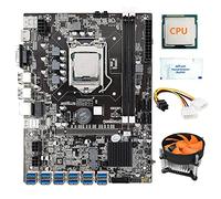 AMIUHOUN 12 GPU B75 Mining Scheda Madre+CPU+Fan+Grasso Termico+ di Alimentazione 12X USB3.0 (PCIE) Slot LGA1155 DDR3 RAM SATA3.0 per BTC