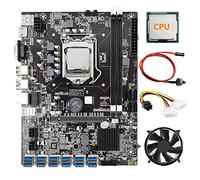 AMIUHOUN 12 GPU B75 Mining Scheda Madre+CPU+Ventola CPU+ di Alimentazione+ Interruttore 12X USB3.0 (PCIE) LGA1155 DDR3 RAM SATA3.0 per BTC/ETH