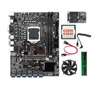 AMIUHOUN 12 schede B250C BTC Mining scheda madre + CPU G3900/G3930 + ventola + 4G DDR4 RAM + SSD 128G + 2 cavi 12XUSB3.0 GPU LGA1151 MSATA