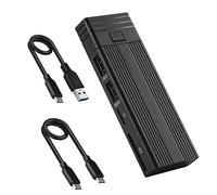 AMIUHOUN 2 in 1 Tipo C a M.2 NGFF NVME a USB3.0 3.2 10G SSD Enclosure Solid State Drive Box+HUB