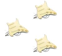 AMIUHOUN 3X Chitarra Elettrica Pickguard Pickups Caricato Precablato Scratch Plate Assembly SSS Giallo