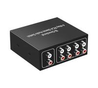AMIUHOUN 4 porte bidirezionali R L Audio Switcher Box Audio Rotary Switch Plug and Play Audio Splitter per console di gioco TV Facile da usare