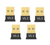 AMIUHOUN 5Pcs USB Bluetooth Adapter 5.3 Bluetooth Ricevitore Altoparlante Mouse Chiave Bluetooth Computer Wireless Driverless Audio Adattatore, Facile da Usare Durevole Fine Lavorazione