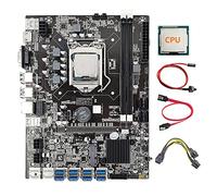 AMIUHOUN 8 GPU B75 BTC Mining Scheda Madre+CPU+ di Alimentazione+ SATA+ Switch 8X USB3.0 a PCIE Slot LGA1155 DDR3 RAM SATA3.0