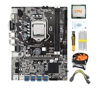 AMIUHOUN 8 GPU B75 BTC Mining Scheda Madre+CPU+Fan++ di Alimentazione+Cacciavite 8X Slot USB 3.0 LGA1155 DDR3 RAM SATA3.0