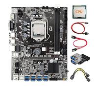 AMIUHOUN 8 GPU B75 Mining Scheda Madre+CPU+ di Alimentazione+Adattatore USB3.0 8X USB3.0 a PCIE LGA1155 DDR3 RAM SATA3.0 per BTC ETH
