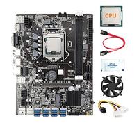 AMIUHOUN 8 GPU B75 Mining Scheda Madre+CPU+Fan+Grasso Termico+ di Alimentazione+ SATA 8 USB3.0 (PCIE) Slot LGA1155 DDR3 RAM SATA3.0