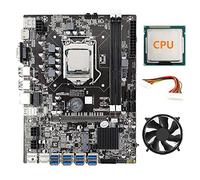 AMIUHOUN 8 schede B75 ETH Mining scheda madre+CPU+ventola di raffreddamento+ di prolunga di alimentazione a 24 pin 8X USB3.0 (PCIE) Slot LGA1155 DDR3 SATA3.0
