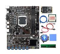 AMIUHOUN B250C 12 Scheda GPU Mining Scheda Madre+CPU+Fan+4G DDR4 RAM+128G SSD+Pad Termico+ di Rete+Switch/SATA 12XUSB3.0