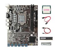 AMIUHOUN B250C ETH Scheda Madre+G3900 CPU+DDR4 8GB 2133Mhz RAM+ SATA+ Interruttore+Deflettore 12XUSB3.0 LGA1151 per BTC