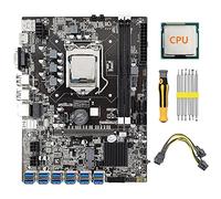 AMIUHOUN B75 12 GPU BTC Mining Scheda Madre+CPU+ di Alimentazione+Cacciavite 12X USB3.0 a PCIE Slot LGA1155 DDR3 RAM SATA3.0 ETH