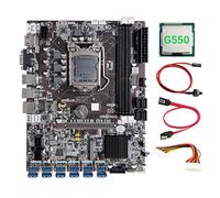 AMIUHOUN B75 12 Scheda BTC Mining Scheda Madre+G550 CPU+24Pin di Estensione+ SATA+ Interruttore 12XUSB3.0 LGA1155 DDR3 MSATA