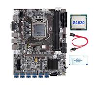 AMIUHOUN B75 12 Scheda GPU BTC Mining Scheda Madre+G1620 CPU+Grasso Termico+ SATA 12XUSB3.0 (PCIE) Slot LGA1155 DDR3 RAM MSATA