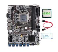 AMIUHOUN B75 12 Scheda GPU BTC Mining Scheda Madre+G550 CPU+Grasso Termico+ SATA 12XUSB3.0 (PCIE) Slot LGA1155 DDR3 RAM MSATA