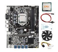 AMIUHOUN B75 8 GPU BTC Mining Scheda Madre+CPU+Ventola+Grasso Termico+ di Alimentazione+ Interruttore 8 USB3.0 (PCIE) LGA1155 DDR3 RAM SATA3.0